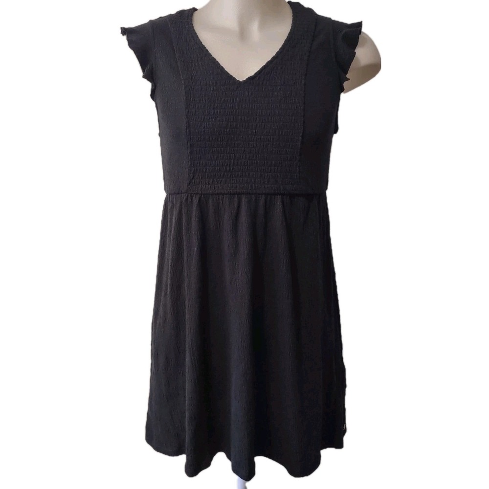 Roxy Dress  Off The Shoulder  Smocked Mini Dress Medium Whimsigoth Black Goth